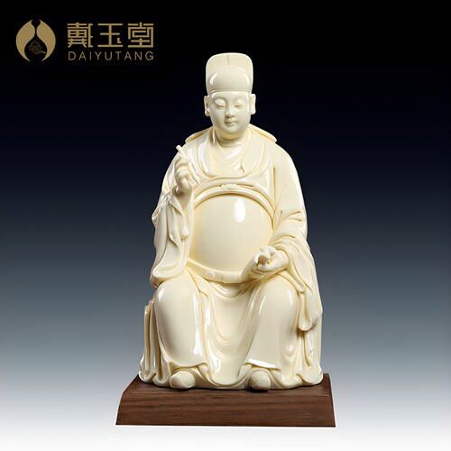 戴玉堂德化白瓷文昌帝君神像摆件