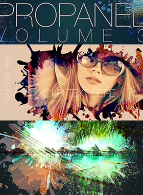 FCPX插件45种中国风水墨飞溅晕开遮罩视频展示PROPANEL 3