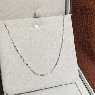 2026年新款 足银S9999项链小众设计简约素链百搭纯银瓦片链女素链