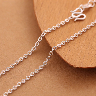 新款 足银圈圈素链锁骨链DIY链条 简约百搭O字链S990纯银十字链女款