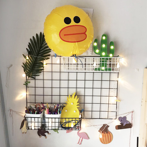 包邮 网格照片墙 铁艺置物架 ins铁架 夹子装饰悬挂