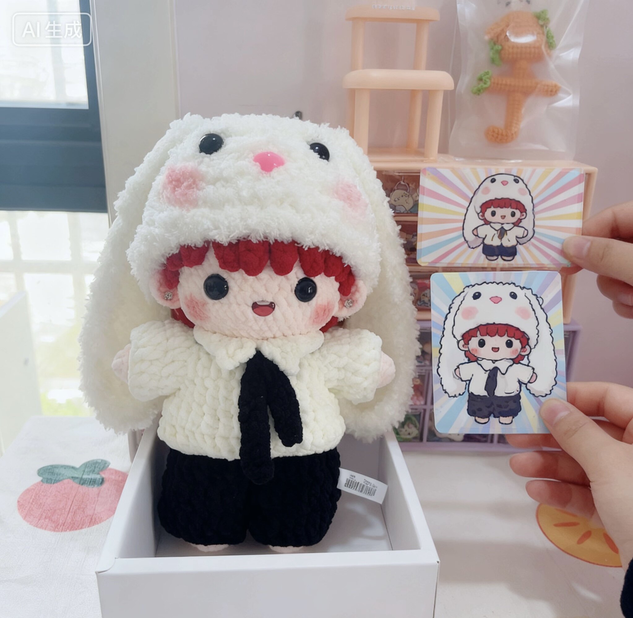 钩织成品檀健次JC生日帽毛线钩针编织diy钩织玩偶送礼物