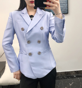 地系列商场撤柜新款2021春秋韩版双排扣纯色百搭西装外套C9540