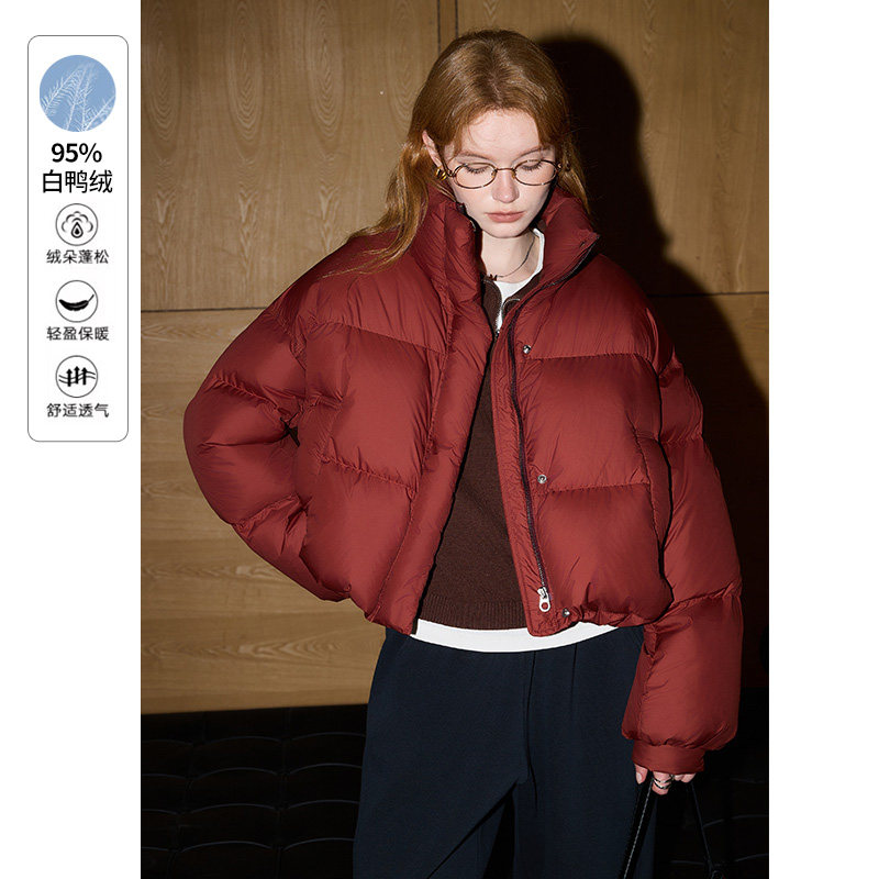 【95白鸭绒】库恩玛维短款羽绒服女2025年冬季新款氛围感立领外套,女装/女士精品,羽绒服,淘宝优惠券,粉丝福利购,淘宝优惠卷