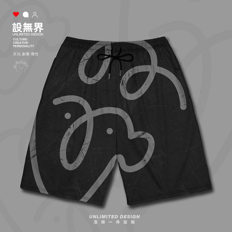 中腰韩版chame长裤舒适印花