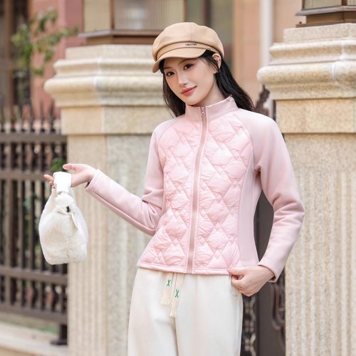 石墨烯羊毛瑜伽棉服上衣秋冬立领轻薄保暖外套小蛮腰修身内搭外穿