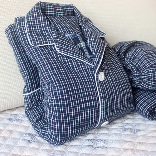 男士冬季三层加厚夹棉保暖家居服