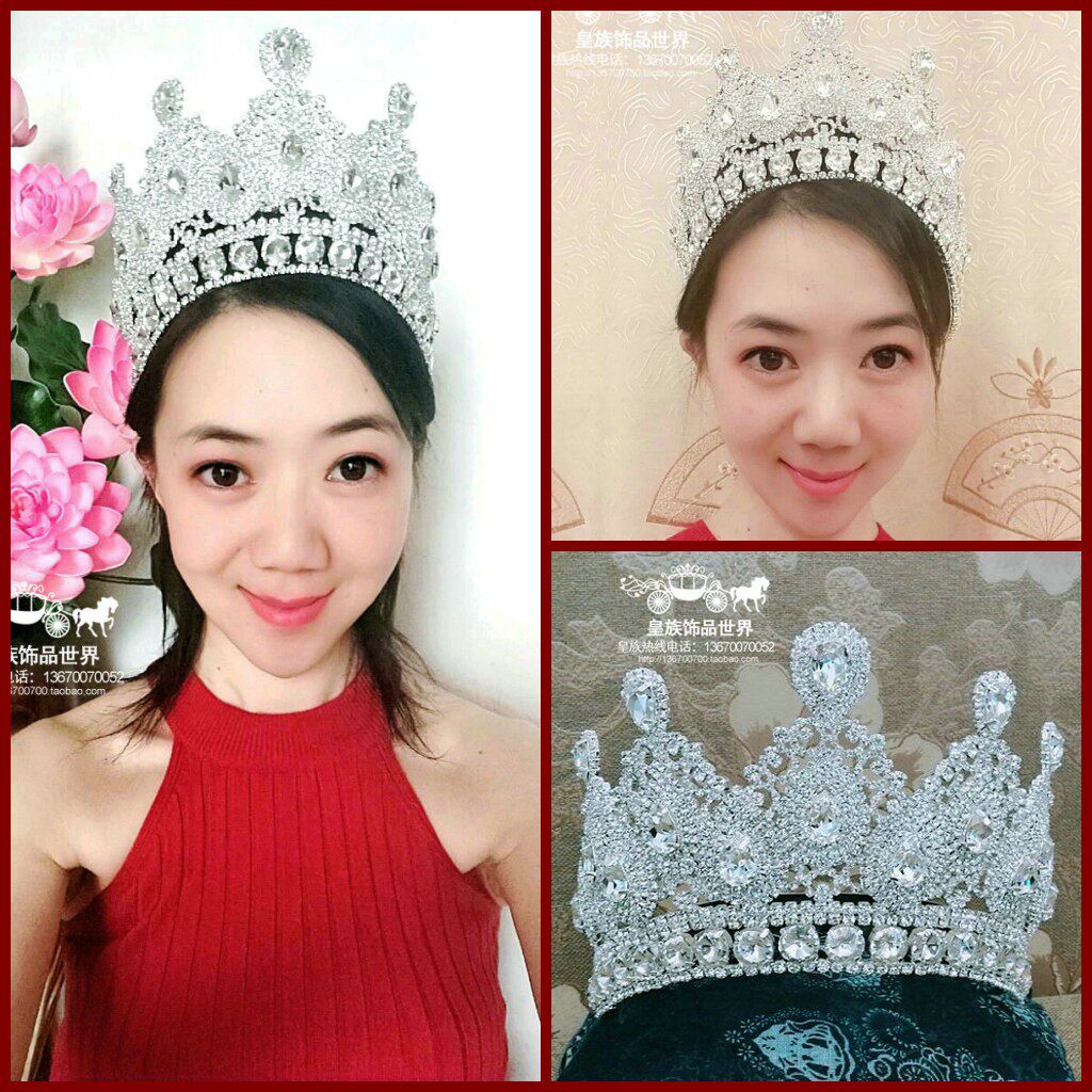 美丽王妃公主进口水钻选美新娘颁奖典礼大皇冠后冠派对