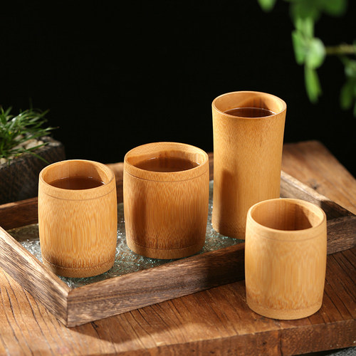 手工打磨老竹节小茶杯水杯竹杯