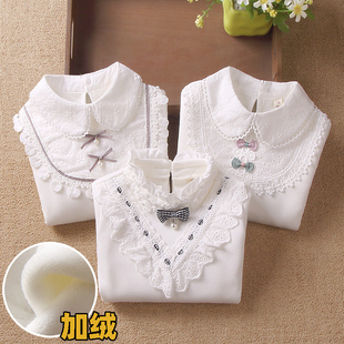 童装秋冬新女童打底衫加绒纯棉洋气内搭长袖t恤加厚儿童保暖上衣