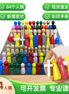 家庭心理格盘系统排列小物件幸福心理学人偶彩色木偶亲子游戏工具