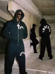 Corteiz Vibe British Hip-Hop Embroidered Letter Zipper Cardigan Hooded Sweatshirt Men's Jacket Trendy Sports Suit