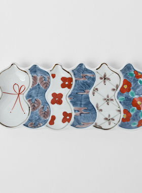 有田烧 手绘六瓢箪长皿 长盘平盘寿司和食器伊万里烧 日本直邮