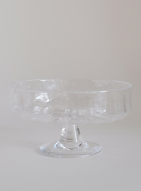 今村知佐 手工玻璃皿水果蛋糕冰激凌托盘碟圆形 日本直邮