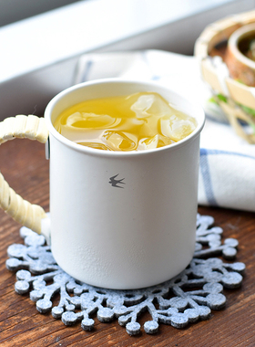 GSP燕印 职人琺瑯马克杯 手冲咖啡滤杯V60 藤编手柄 日本直邮