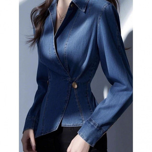 唯品会特卖清仓特价处理断码长袖牛仔衬衫女装品牌正品春秋夏新款