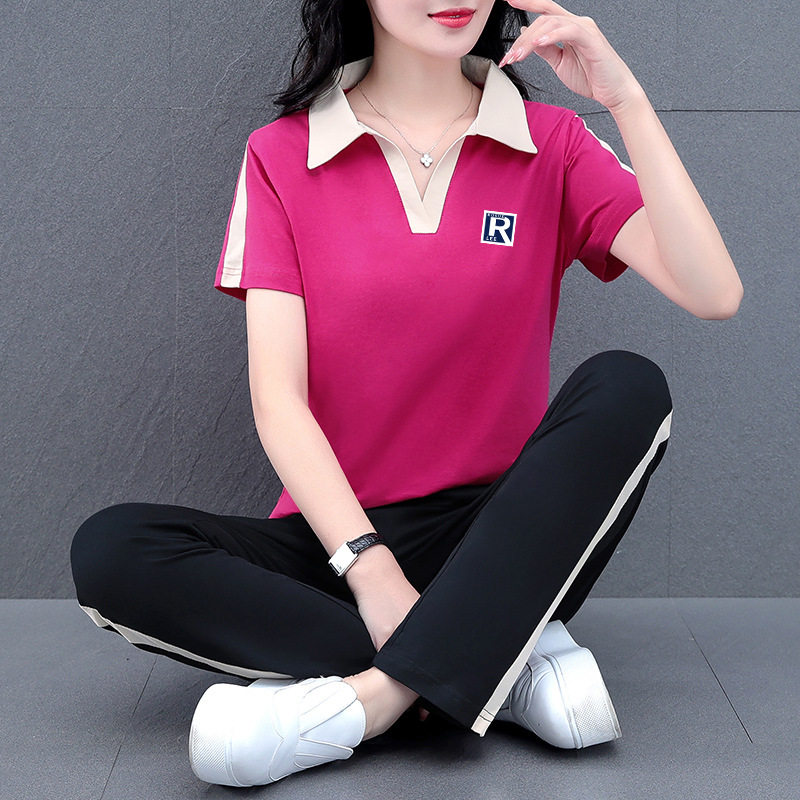 潮唯品会特卖清仓特价处理断码女装纯棉短袖长裤两件套装品牌正品