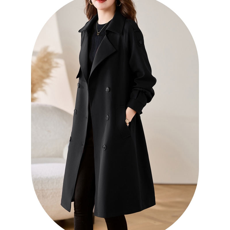 潮唯品会特卖清仓特价处理断码女装中长风衣品牌正品春秋新款外套