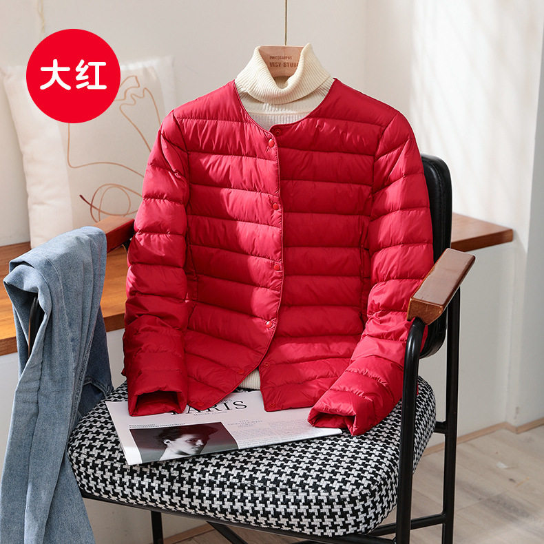 唯品会特卖断码清仓特价处理轻薄白鸭绒羽绒服女装品牌正品春秋冬