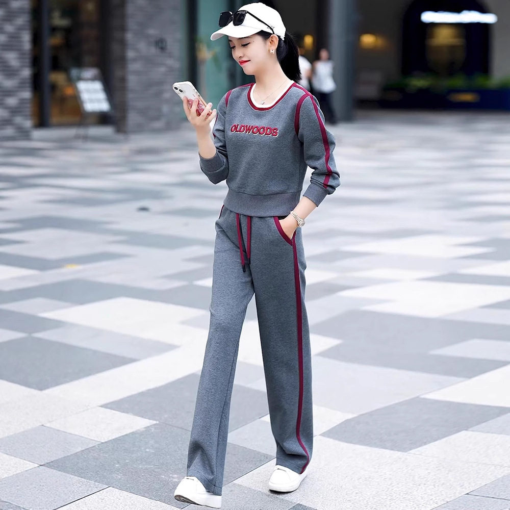 潮唯品会特卖清仓特价处理断码休闲女装卫衣长裤两件套装品牌正品