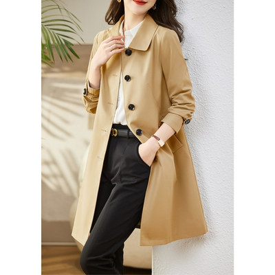 潮唯品会特卖清仓特价处理断码女装风衣品牌品牌中长春秋新款外套