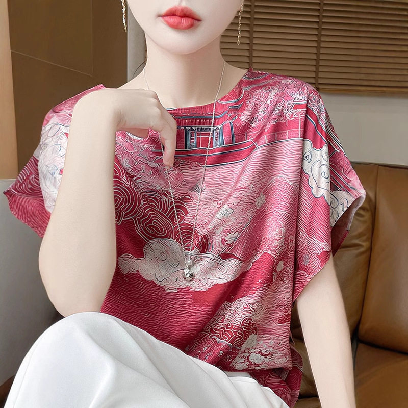 潮唯品会特卖清仓处理断码短袖桑蚕丝真丝上衣女装品牌正品春秋夏