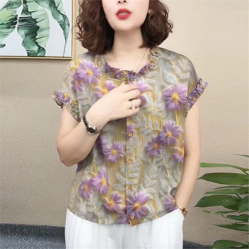 唯品会特卖清仓处理断码短袖香云纱桑蚕丝真丝上衣女装品牌正品夏