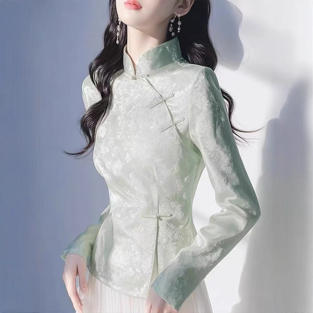 潮唯品会特卖清仓特价处理断码长袖立领衬衫女装品牌正品春秋新款