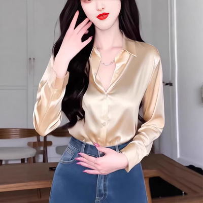 唯品会特卖清仓特价处理断码长袖真丝衬衫女装品牌正品春秋夏新款