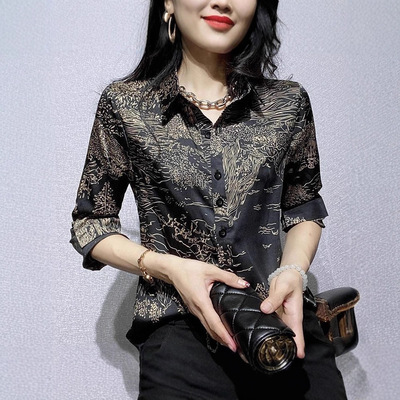 唯品会特卖清仓特价处理断码长袖真丝衬衫女装品牌正品春秋夏新款