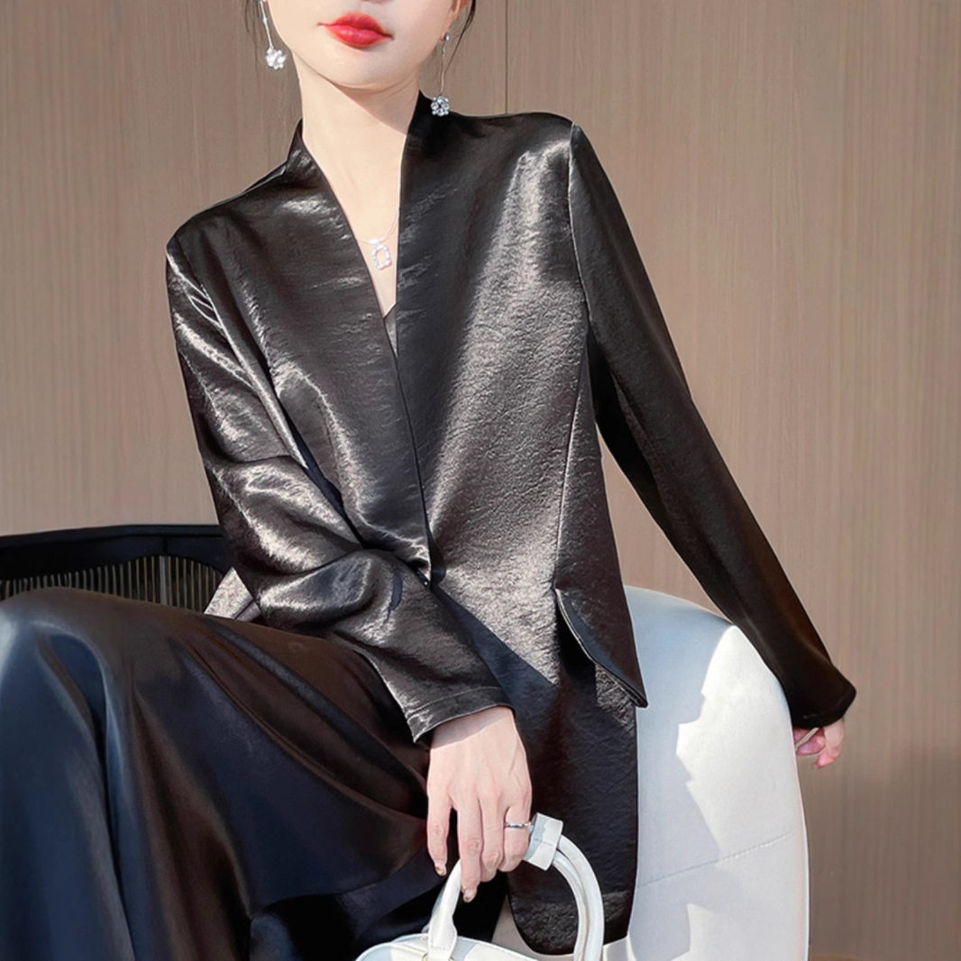 潮唯品会特卖清仓处理断码桑蚕丝真丝小西装女装品牌正品新款外套