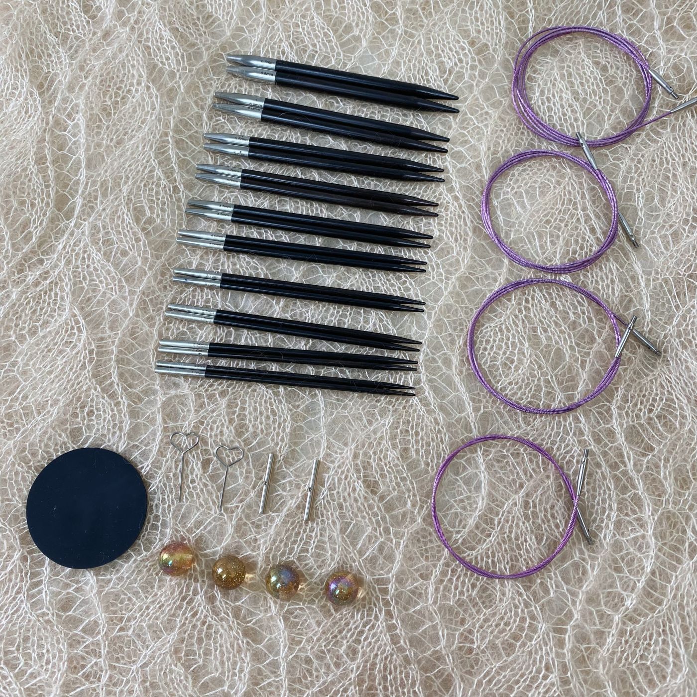 卡乐织黑檀木可拆卸环形针