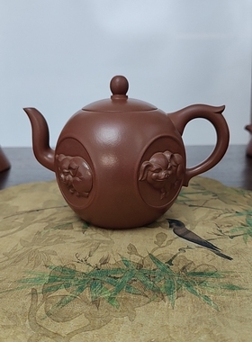 宜兴紫砂壶原矿紫泥金鼎商标全手工四方来福壶容量720cc泡茶壶