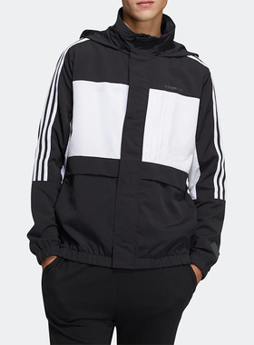 Adidas/阿迪达斯正品Neo春季新款男子运动连帽休闲夹克外套H55265