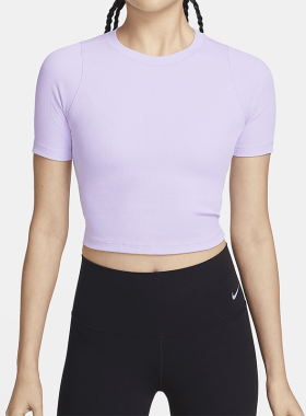 Nike/耐克正品新款女士夏季罗纹短款圆领短袖T恤FN7468-512