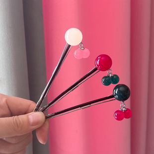 韩国AZNAVOUR阿兹娜AZ新品发夹百搭简约圆球一字夹超好用盘发顶夹