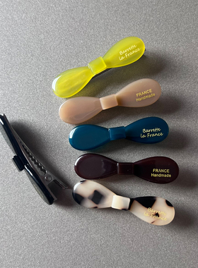 韩国进口发饰 东大门头饰品 百搭简约发夹鸭嘴夹果冻色边夹刘海夹