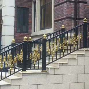 定制户外铝合金楼梯护栏室外阳台扶手现代中式 欧式 铝艺罗马柱楼梯