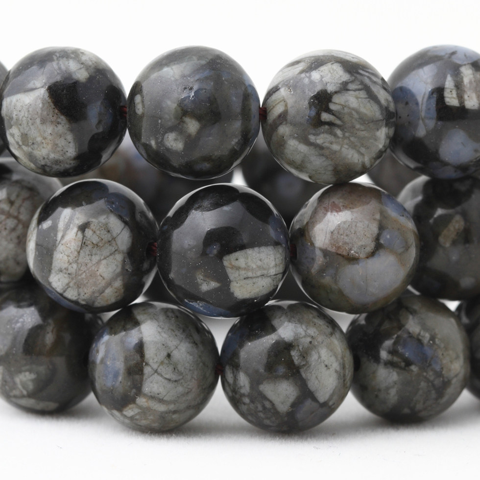 天然原矿灰澳宝圆珠玉石散珠半成品 饰品配件diy手工串珠制作材料