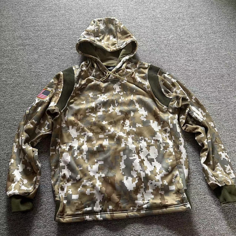 迷彩加绒工装休闲套头卫衣