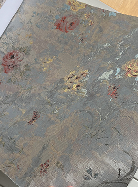 壁布美式做旧灰色怀旧古典复古卧室背景墙布无缝全屋主花YSK56-01