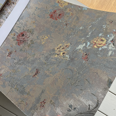 壁布美式做旧灰色怀旧古典复古卧室背景墙布无缝全屋主花YSK56-01