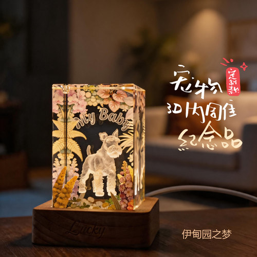 宠物定制激光K9玻璃内雕