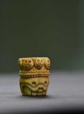 藏区雕刻鹿角尸陀林喜主嘞子桶珠