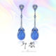 邱黎 ·「钛金高珠」抗氧化 梦幻蓝紫色气球流苏耳钉耳环1h8052