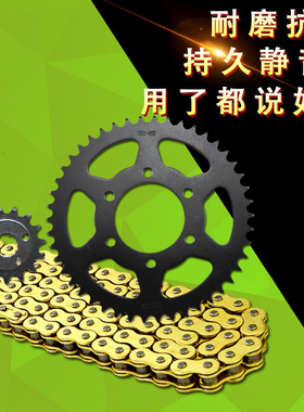 摩托车链条链盘套链 适用川崎ZXR GPZ400大飞轮齿 后牙盘改装配件