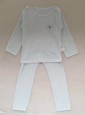天使娃娃婴儿空调服全棉内衣套装