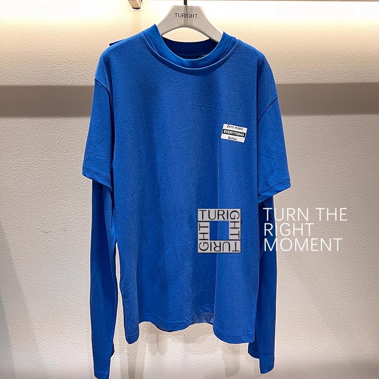 TURIGHT买手店25PS现货pushBUTTON设计师品牌 假两件长袖