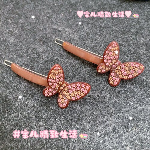 AZNAVOUR发夹边夹蝴蝶水晶