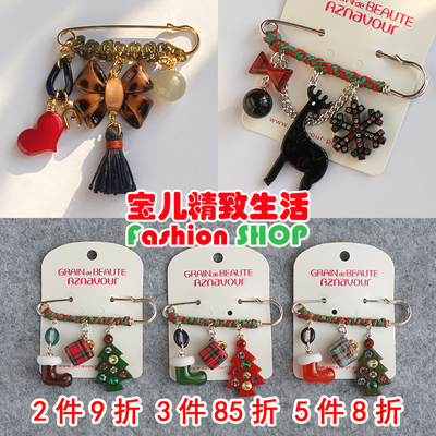 韩国圣诞节胸针圣诞树驯鹿